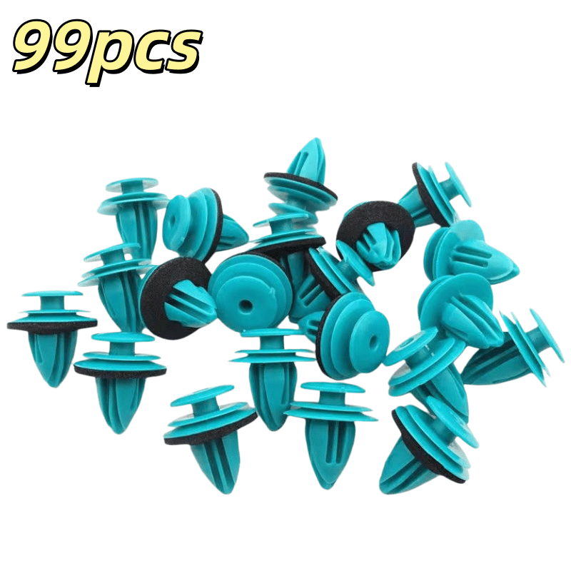 TEMU 99pcs Stamped Rivet Clips With Shock-absorbing Washers & Plastic Door Panel Retaining Clips Suitable For Sedans, Suvs, Trucks - Compatible For