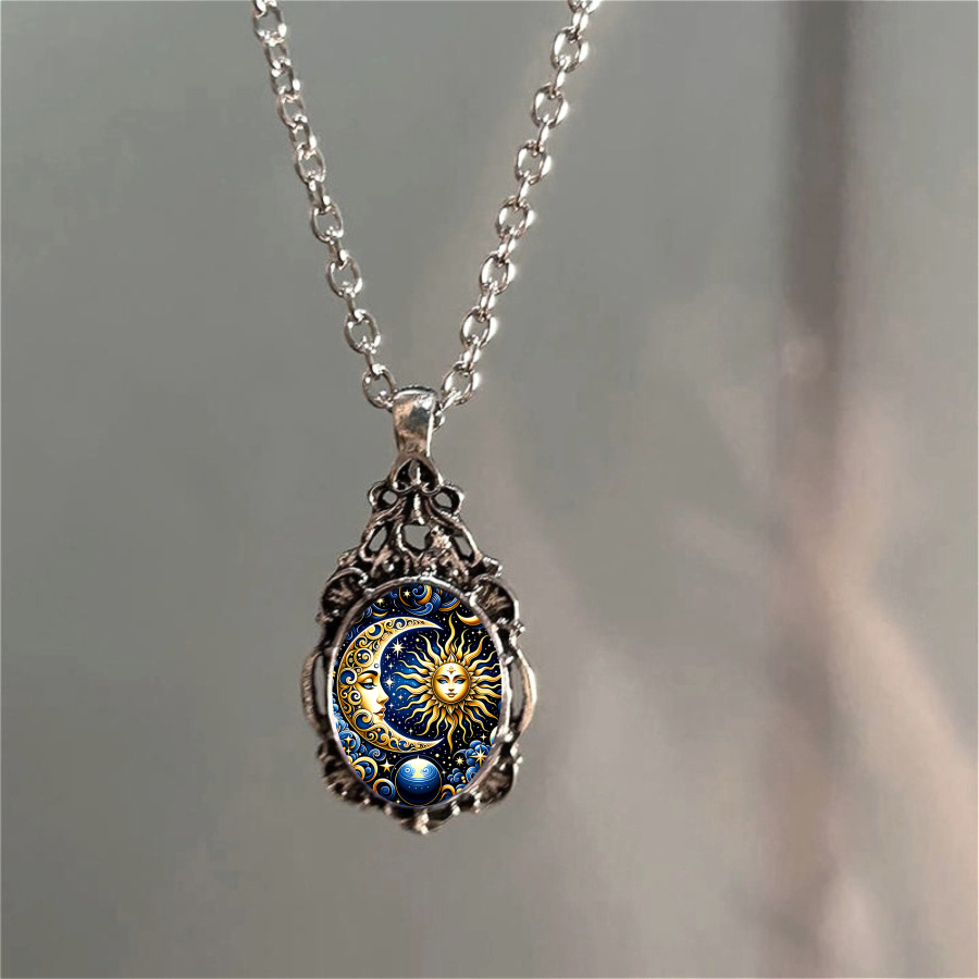 TEMU 1pc Sun And Moon Necklace Celestial Necklace Necklace Pendant Necklace Flower Necklace Star Necklace Jewelry Additions Unique Jewelry Christmas