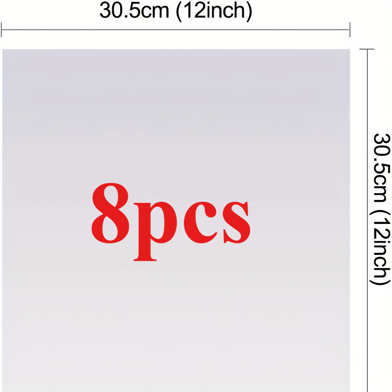 TEMU 8pcs 6 Mil 30.48 X 30.48 Cm Blank Stencil Transparent Material Mylar Template Sheets For Stencils