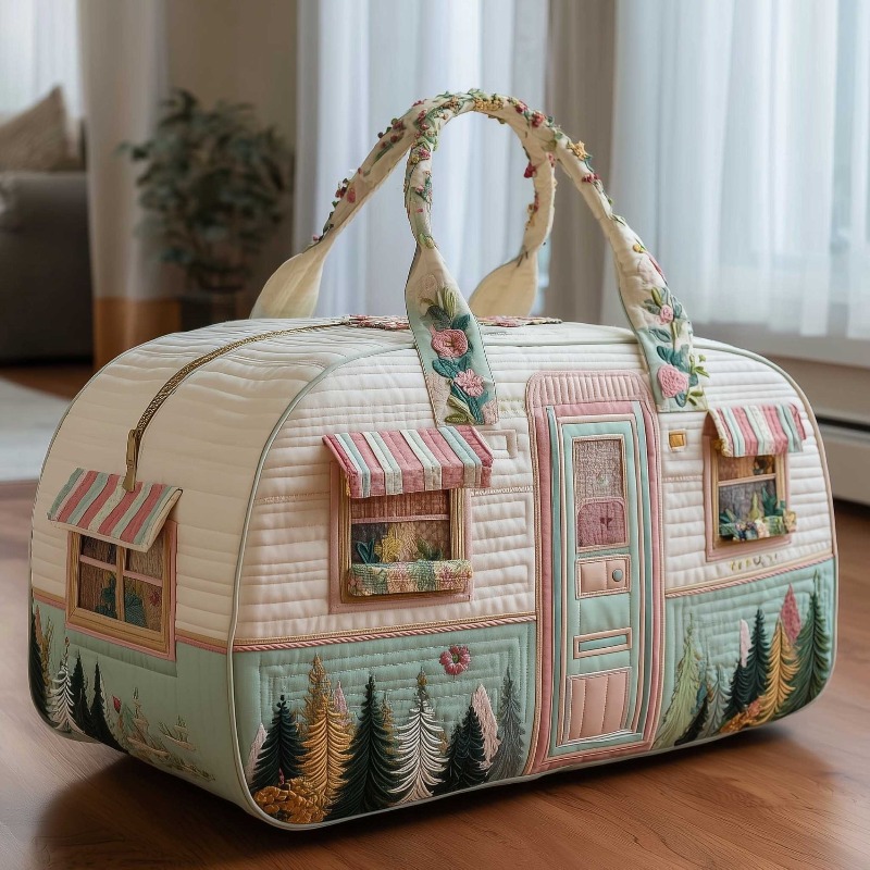Bolsa de viaje acolchada tipo edredón HM cómoda para camping, bolsa tote, cierre de cremallera multifuncional diario, bolsa de equipaje de moda con encanto de tendencia para viajes de vacaciones, bolsa tote de viaje de gran capacidad y tamaño grande, bolso de mano ligero para camping y trayectos