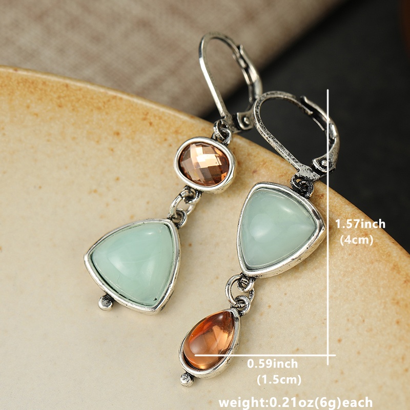 Boho Vintage Asymmetrical Dangle Hook Earrings, Ethnic Fashion
