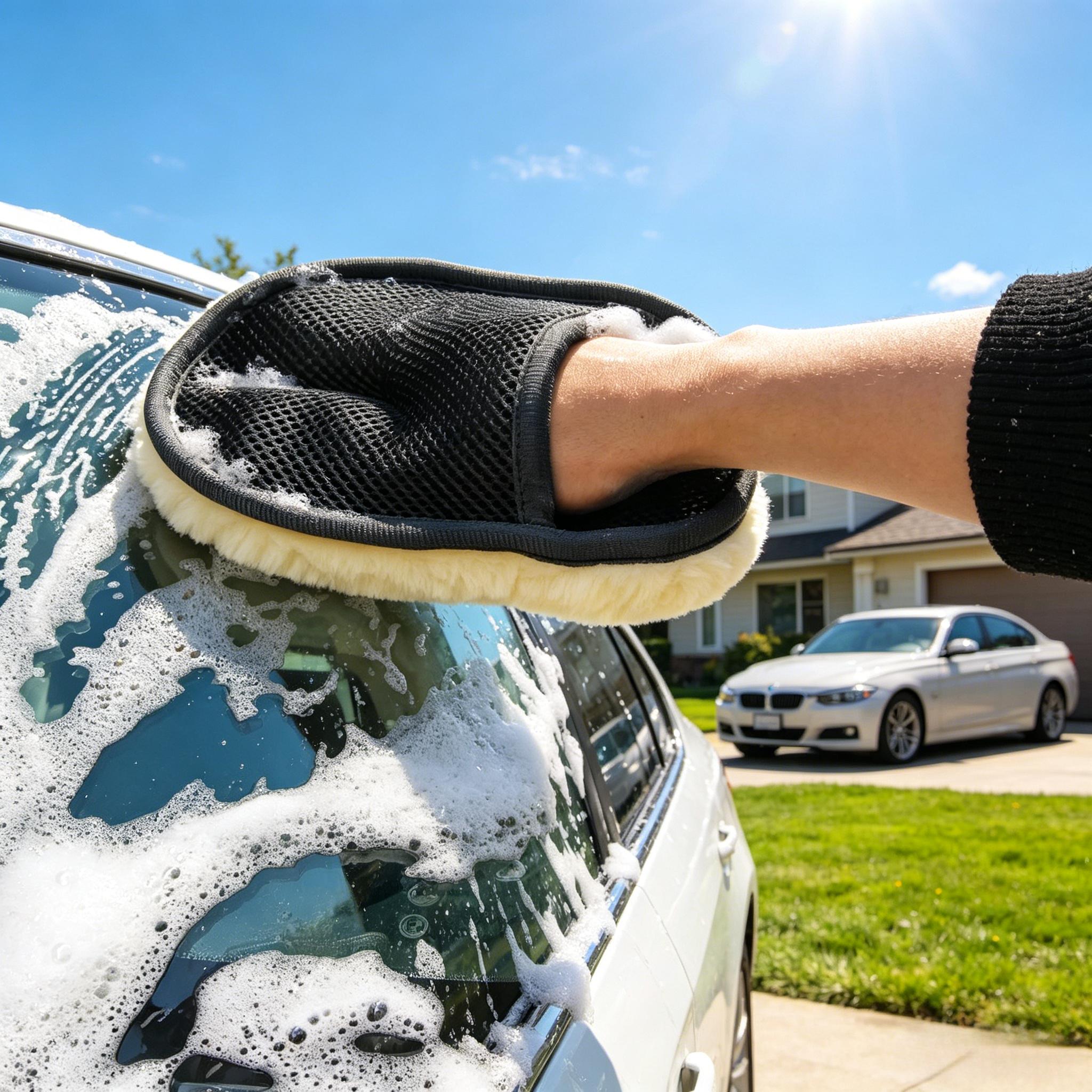3pcs Set, (2pcs Soft Microfiber Car Cleaning Gloves And 1pc Car... product image 8