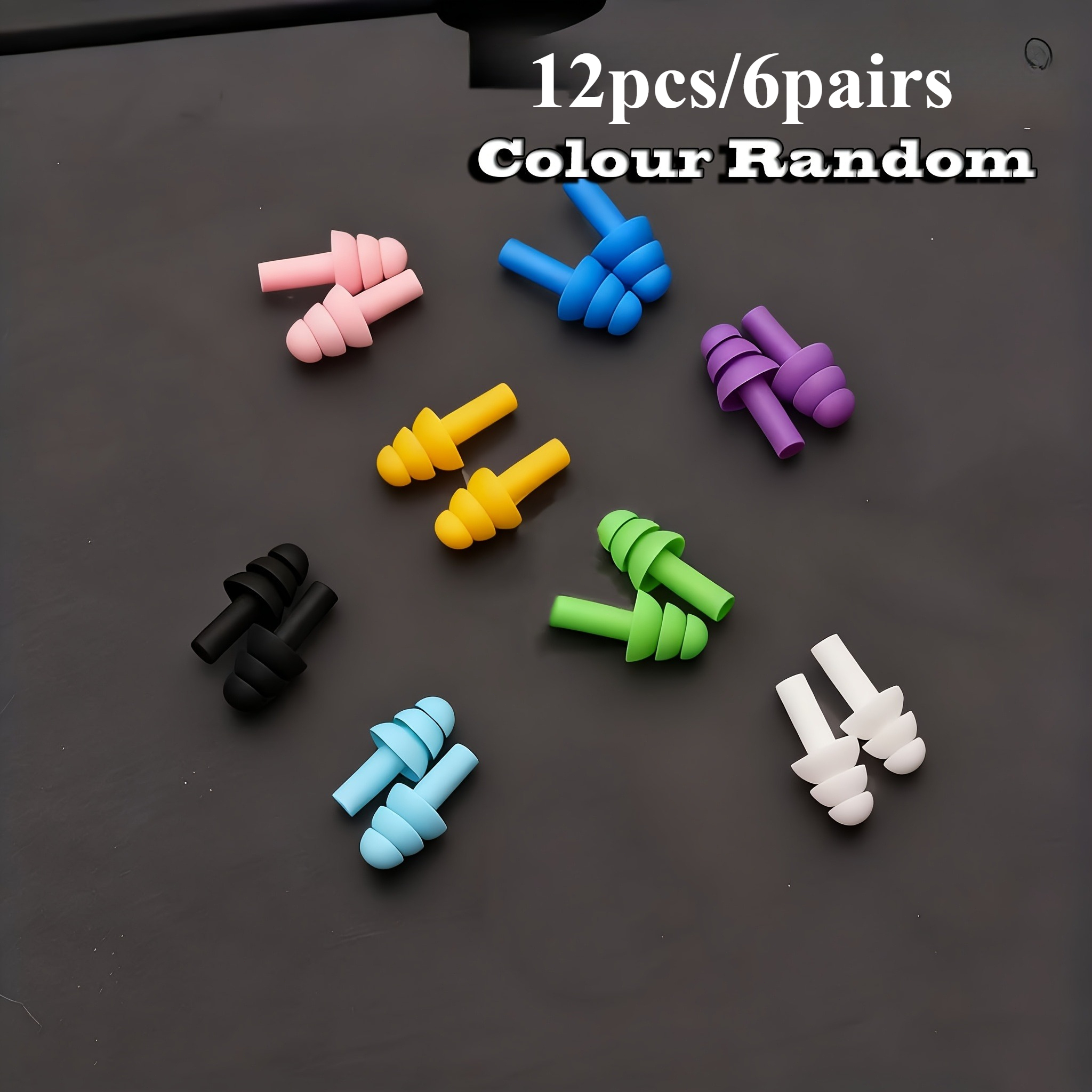 12pcs 6pairs reusable tpe earplugs comfortable and durable for sleeping swimming learning and music festivals multi colour  