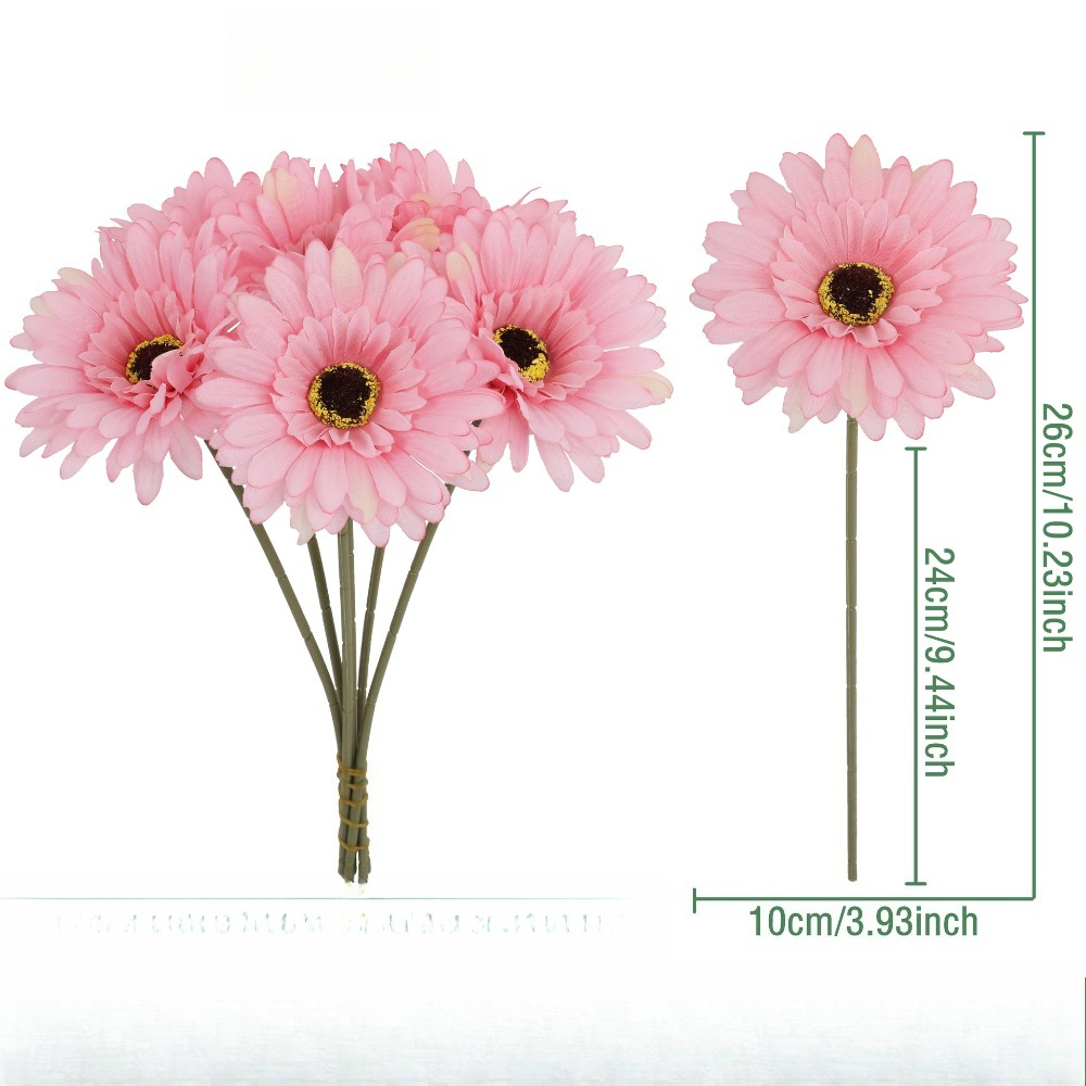 TEMU Lot de 12 bouquets à main de simulés, fleurs stabilisées de style européen, fleurs artificielles décoratives de style nordique et l'hôtel,