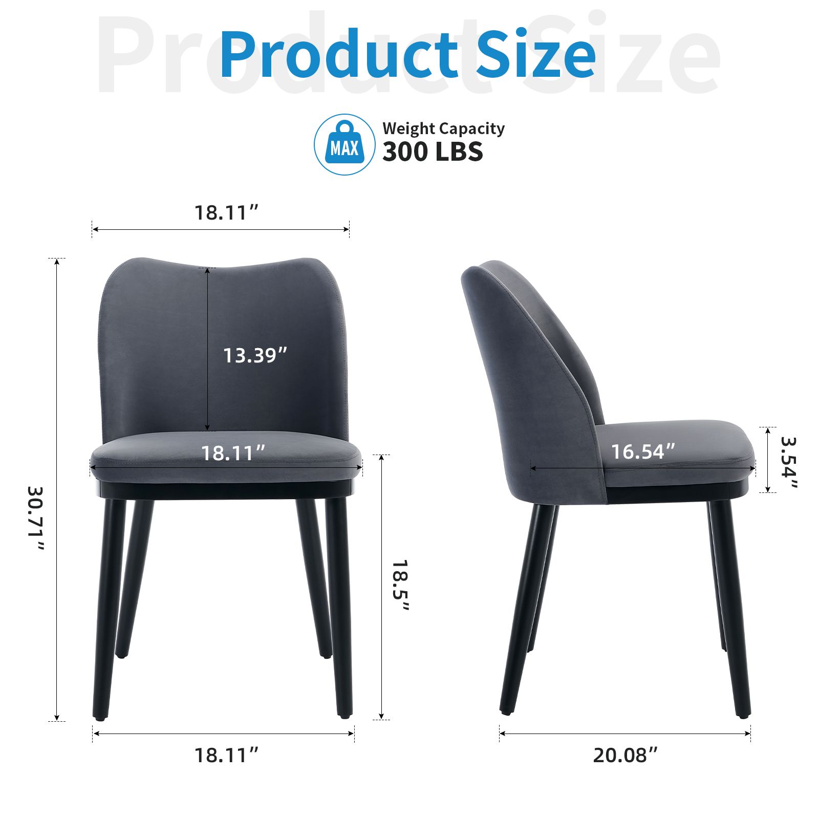 Image of Pair Of Contemporary Velvet Dining Chairs, Plush Cushioned Seat, Supportive Backrest, Durable Legs, Ideal For Dining Areas, Kitchens, , Eateries & Cafes