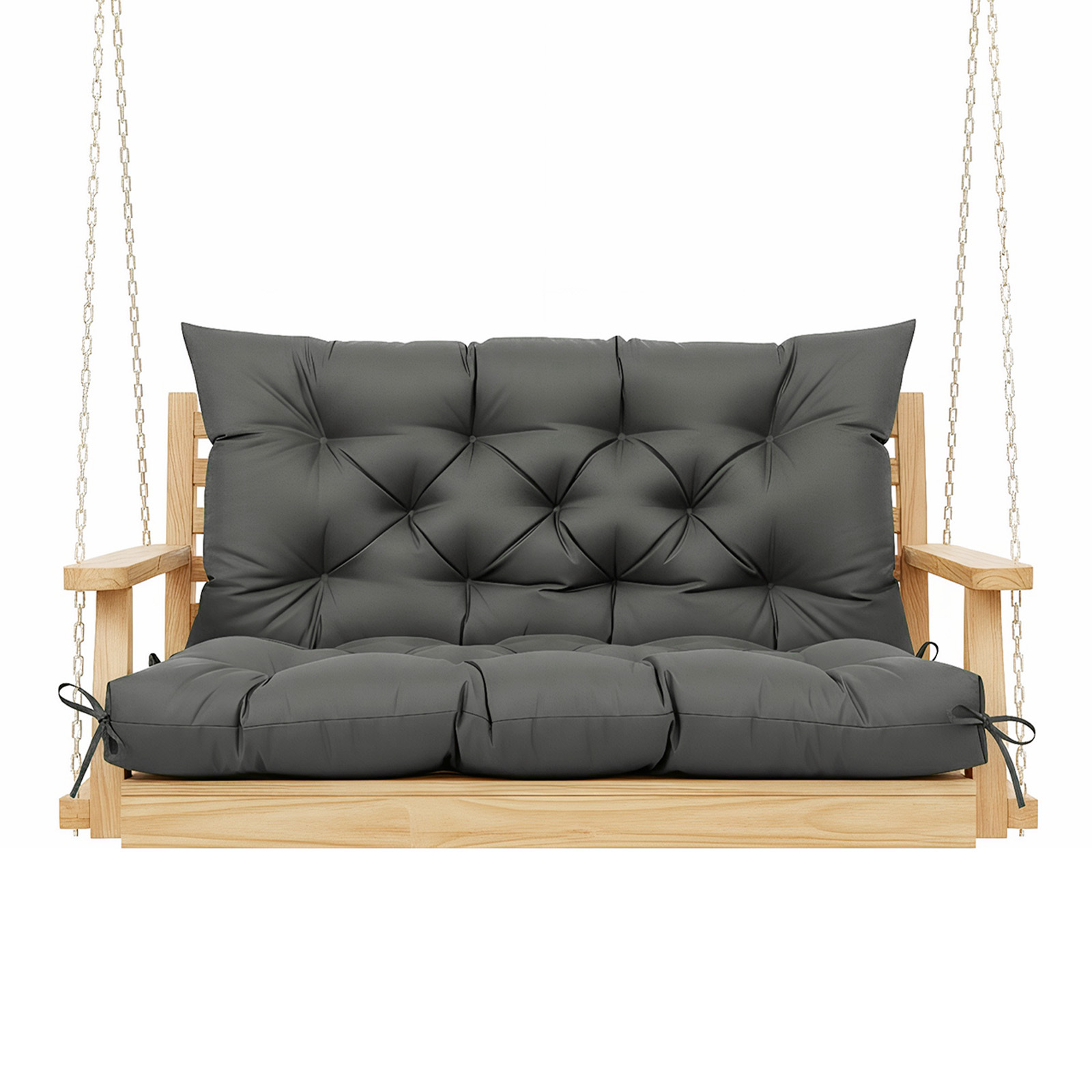 3d Fluffy Swing Bench Cushion, Elastic Oxford Pad With Anti-slip Straps For Yard Patio Garden