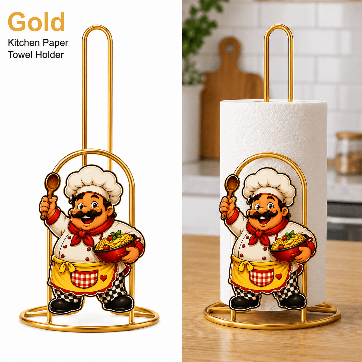 TEMU 1pc Iron Kitchen Paper Towel Holder Modern Minimalist Home Table Dining Creative Decorative Organizer Multifunction Durable Stable Fits Standard