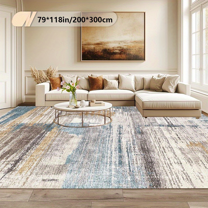 TEMU + Golden Diamond Velvet + 800g/m² + Anti-slip Dotted Plastic Backing 1pc Large Area Rug, Modern Nordic Style Rug, Non-slip, Machine Washable,