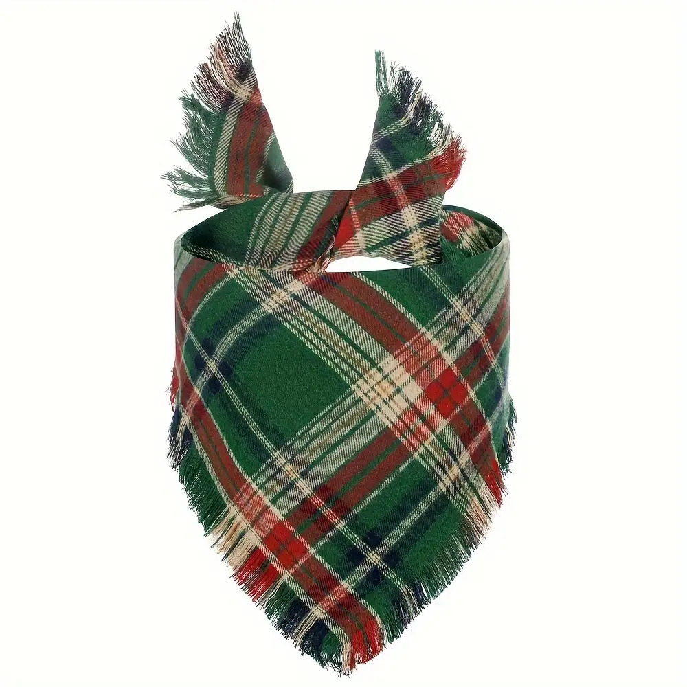 TEMU Festive Scarf For Dogs Featuring Tassels - Durable And Perfect For Season, Designed For Medium To Large Breeds - Hand Wash Recommended
