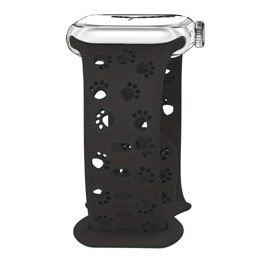 TEMU Sporty Hollow-out Silicone Strap For Watch Band 40mm 44mm 46mm 42mm 41mm 45mm 38mm 49mm - Iwatch Series Se 10 6 5 4 3 Ultra 2 - Soft, Durable,