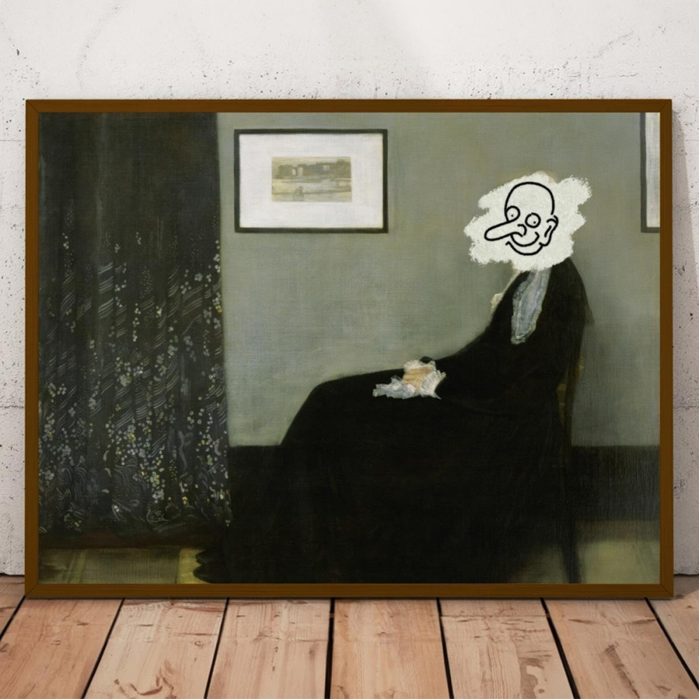 E-shop Mutter Cartoon Dekorative Kunstposter, Moderne Retro-Stil Rahmenlose Leinwand Wandkunstdrucke, Geeignet für Zuhause Büro, Wohnzimmer,