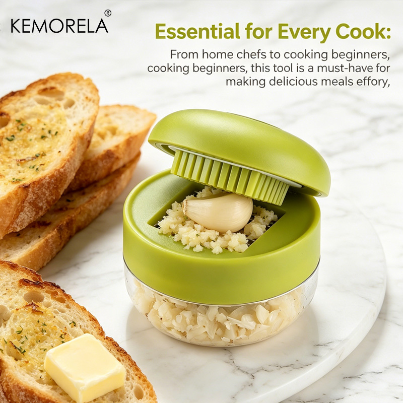Image of Kemorela 1pc Mini Manual Garlic Press Crusher - Handheld Grinder & Masher For Minced Garlic, Ginger & Herbs - Tool For Chopping, Mashing & Meal Prep - Easy-clean Garlic Granule Press