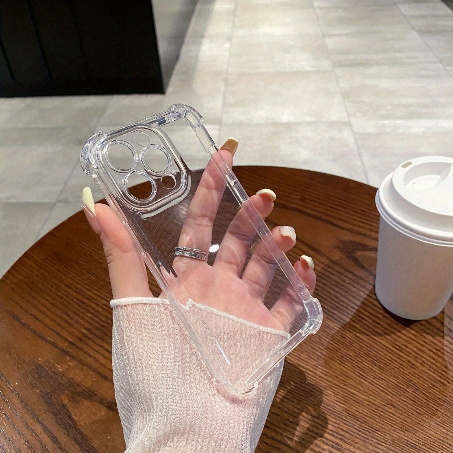 Luxury Clear Bumper Cover for Iphone 14 15 16 Pro Max Plus - Acrylic Shock-Resistant Transparent Phone Case - Image 4