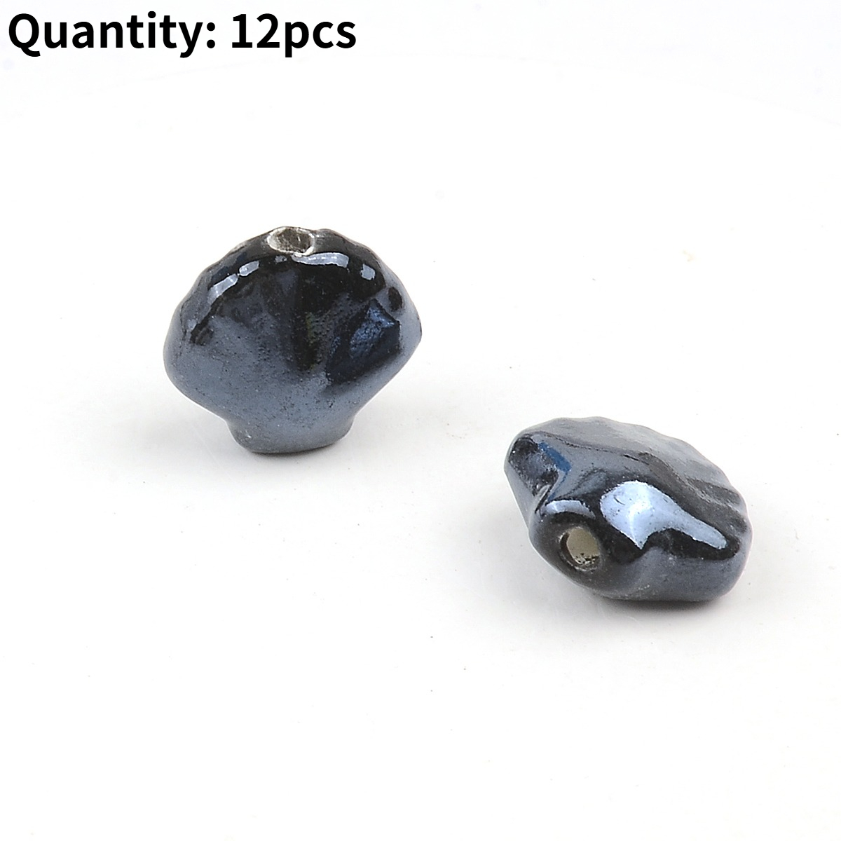12pcs Scallop Shell Ceramic Beads for DIY Jewellery Making