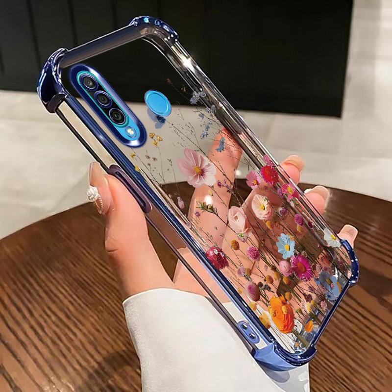 TEMU Compatible With Huawei P30 Lite Nova 4e Flexible Tpu Phone Case, Transparent Shockproof Anti-drop Soft Cover, Colorful Pattern Phone Case