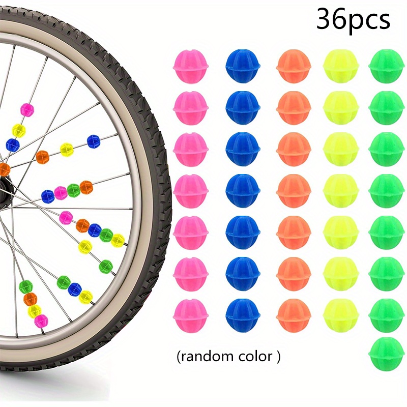 colorful bicycle spoke beads vibrant abs plastic wheel decor - Main Image