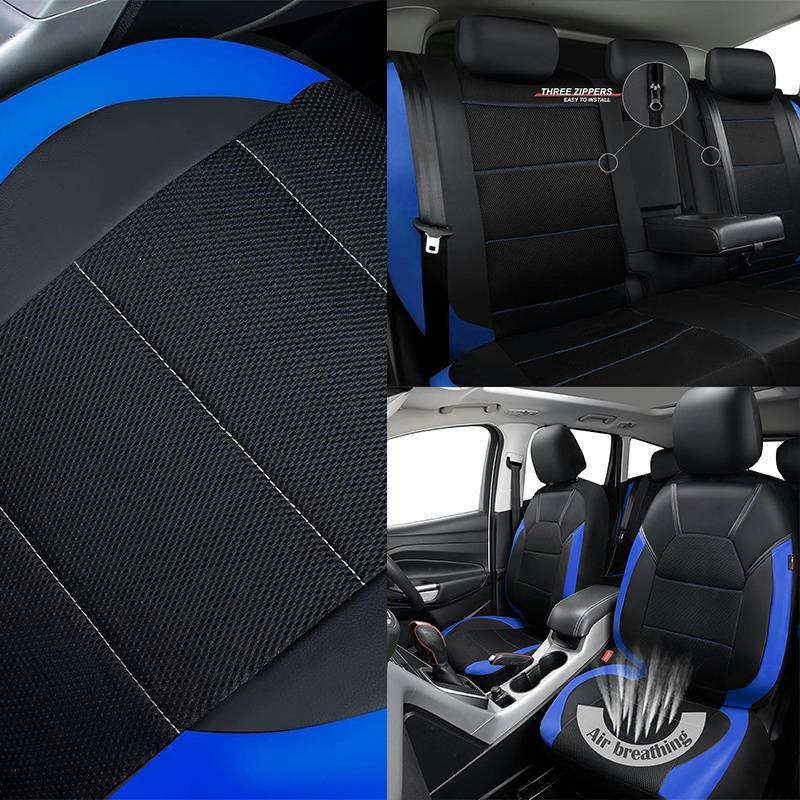 JMTBNO PU Leather Seat Covers Full Set For Toyota RAV4 2001-2012 – 5 Seats, Front & Rear