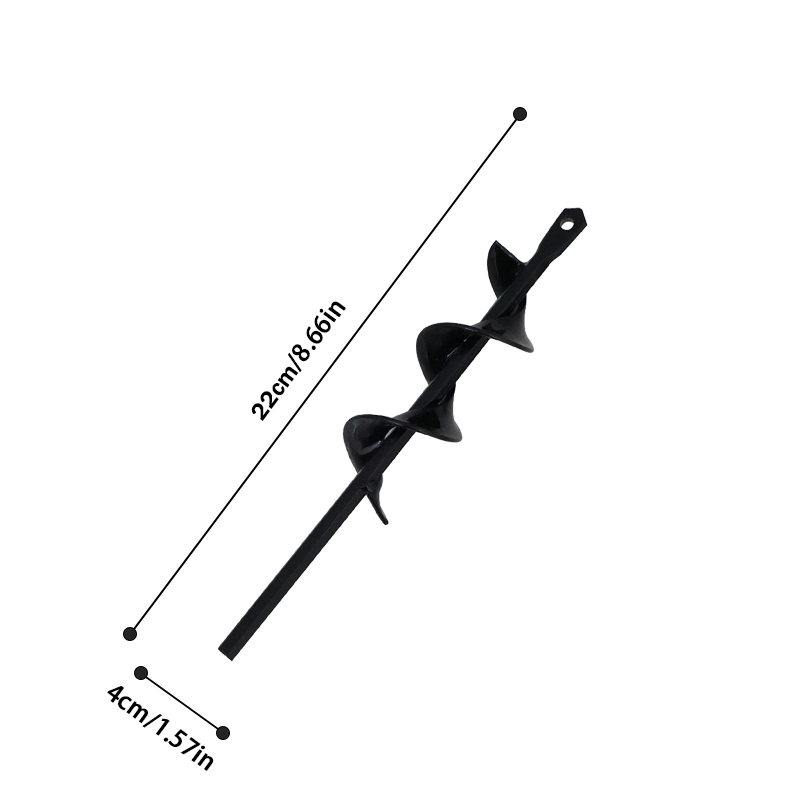 TEMU Heavy Duty Black Garden Auger Drill Bit, 3/8" Hex Shank 22cm Length Shank Drill, High Hardness Alloy Planting Auger For Bulb Flowers Drilling,