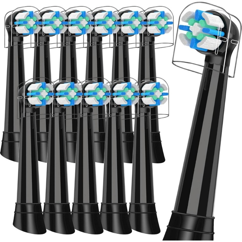 Image of Oral- Series Compatible Toothbrush Heads, 12pcs Rounded Brush Heads, Durable Wear-resistant Structure, Safe Mild Bristles For Daily Teeth Cleaning, Perfect For Home Bathroom Oral Health