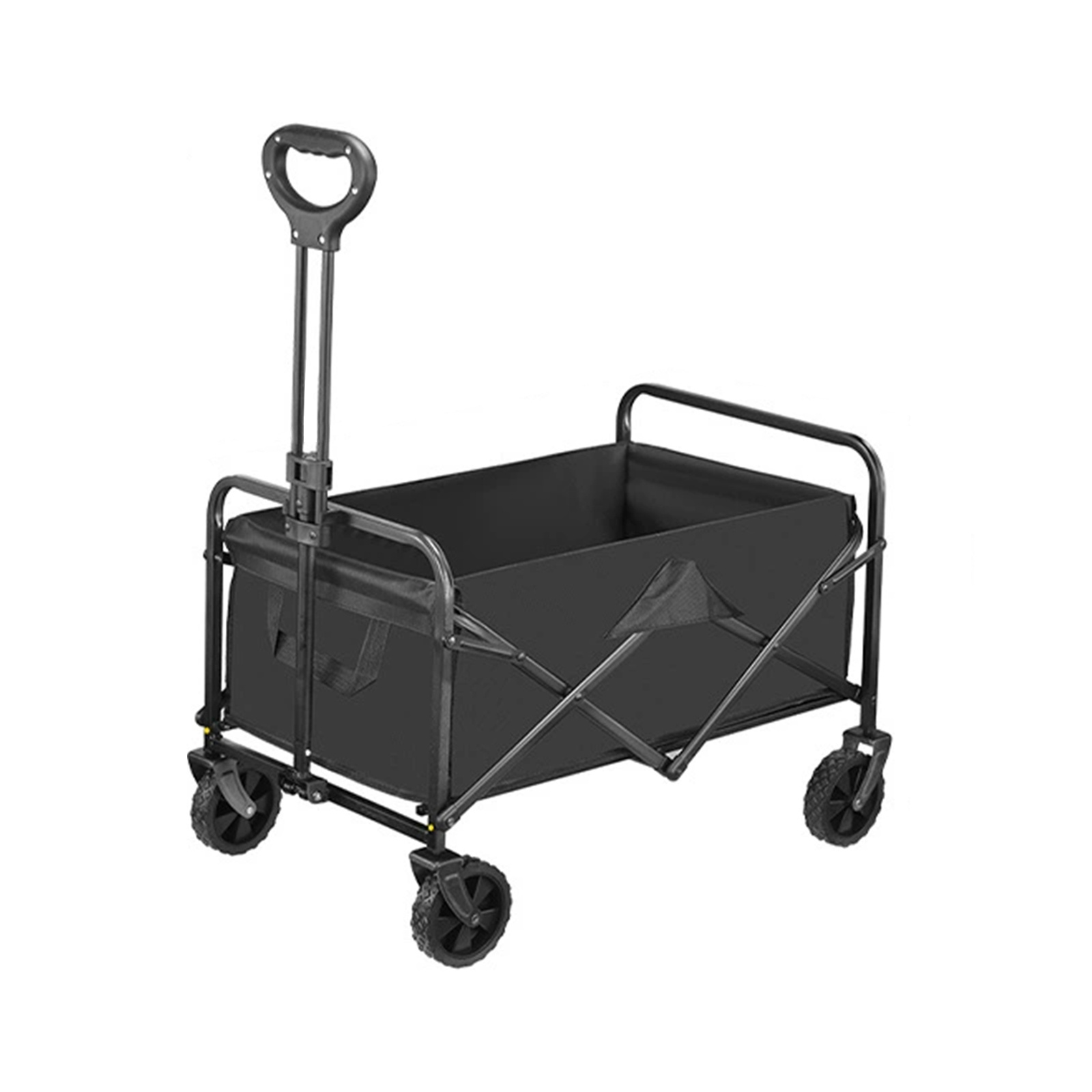1pc Utility Collapsible Folding Outdoor Utility Wagon, Black