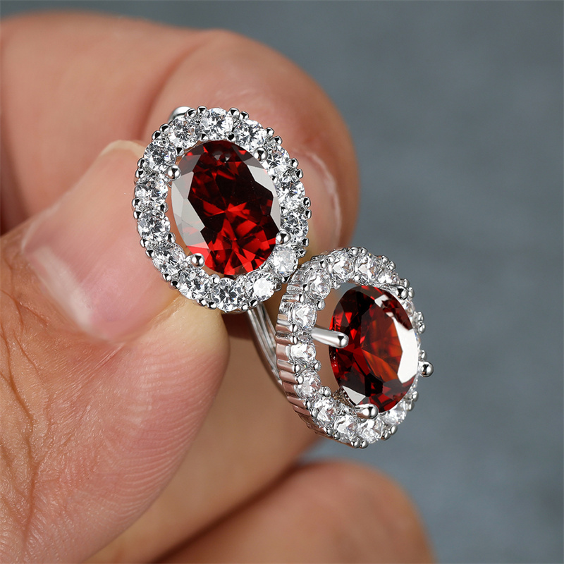 TEMU Fashionable Earrings With An Oval Cut, Featuring Elegant And Sexy Synthetic Zirconia Jewelry From Era