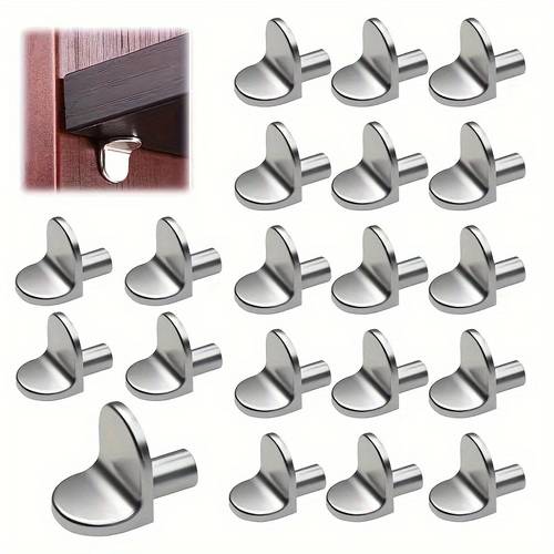 20pcs Durable Metal Shelf Studs- Cabinet Shelf Brackets Kitchen, Wardrobe, Closet, and Bookshelf- Multi-functional Bookshelf Hardware Anchors, Without Battery