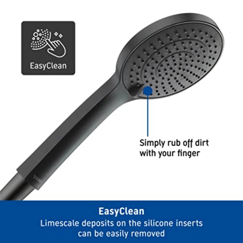 Universal Black Matt Shower Head with 3 Spray Types