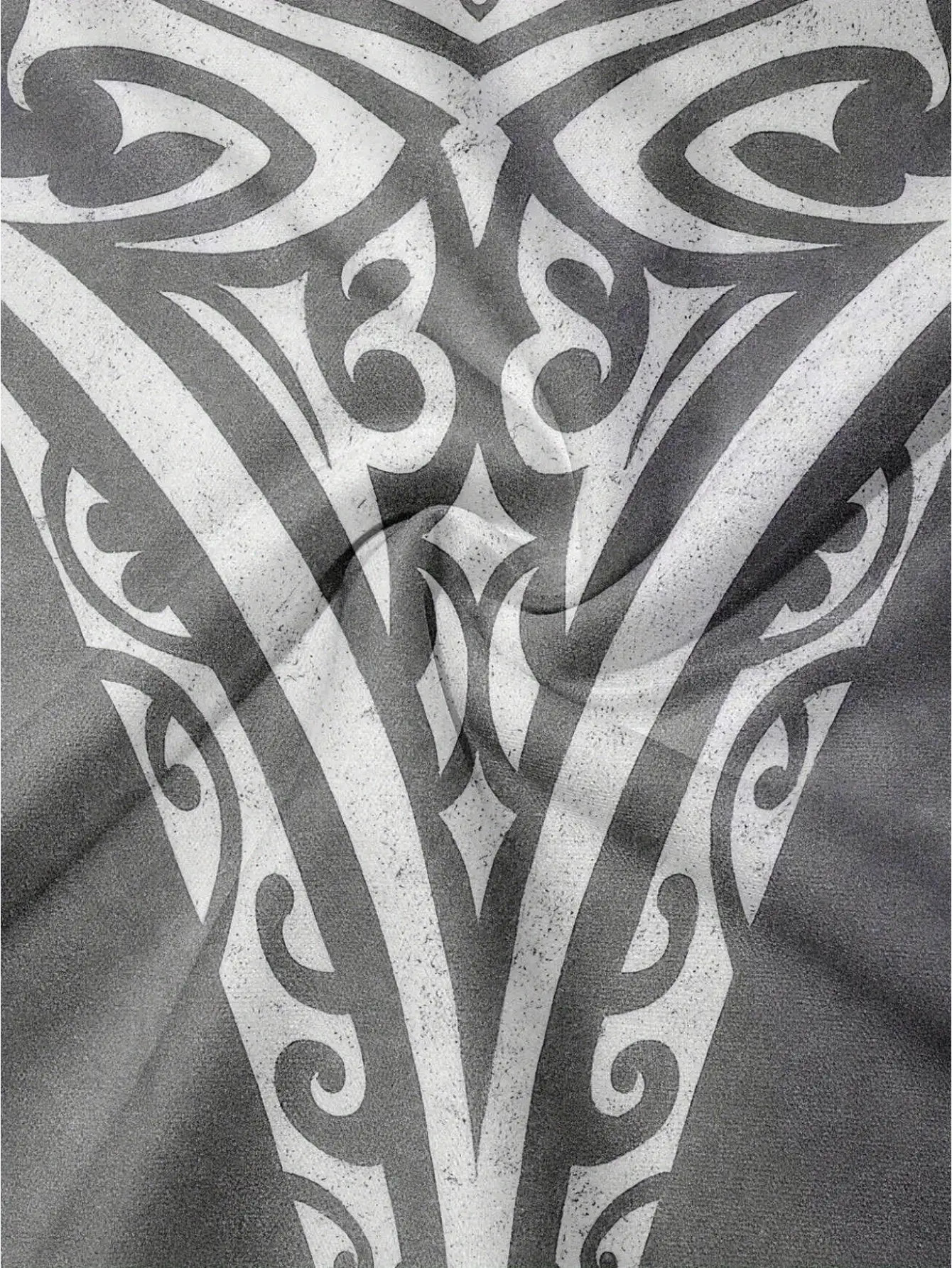 mens 3d printed maori tribal tattoo hooded sweatshirt drop shoulder long sleeve streetwear with white black tribal design machine washable casual pullover for casual attire themed events fashionable statement piece with intricate shoulder patterns relaxed fit for men   design comfortable and stylish hooded sweatshirt plus size grey 2