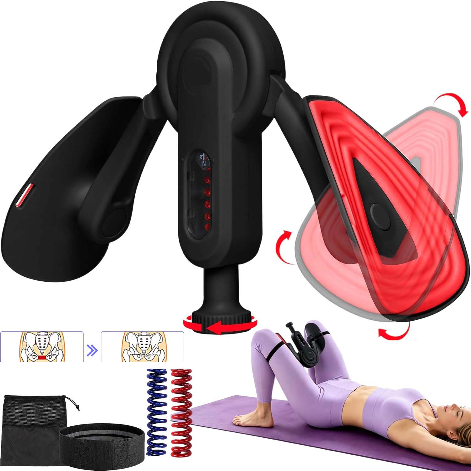 Image of Household Body Shaping Leg Hip Trainer, Portable Strength Training Equipment 0-45kg Resistance Including Elastic Band & Storage Bag