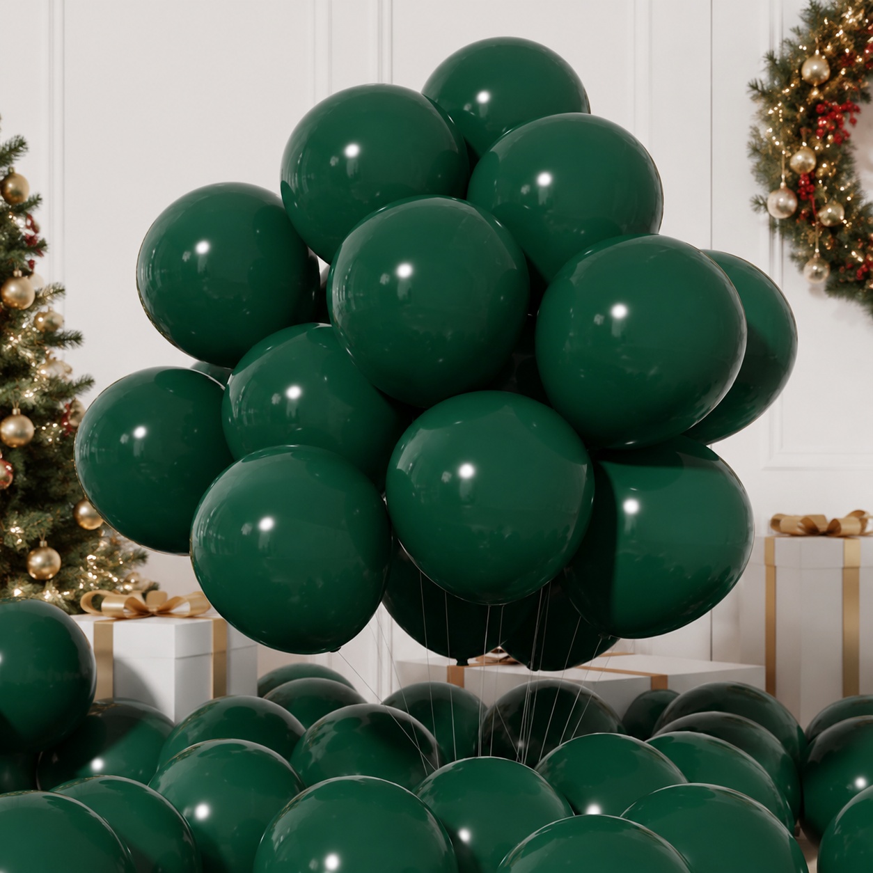 TEMU 40pcs Dark Green Latex Balloons 10in Suitable For Back To Graduation Ceremony Graduation Season 's Day Themed Party Festival Background Photo