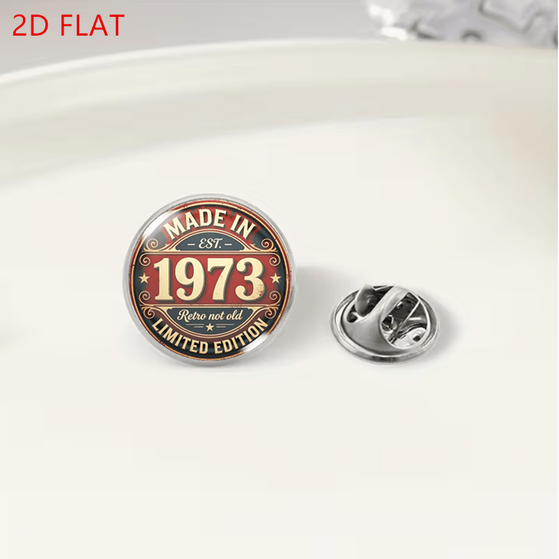 Vintage Limited Edition 1973 Stainless Steel Brooch, Commemorative