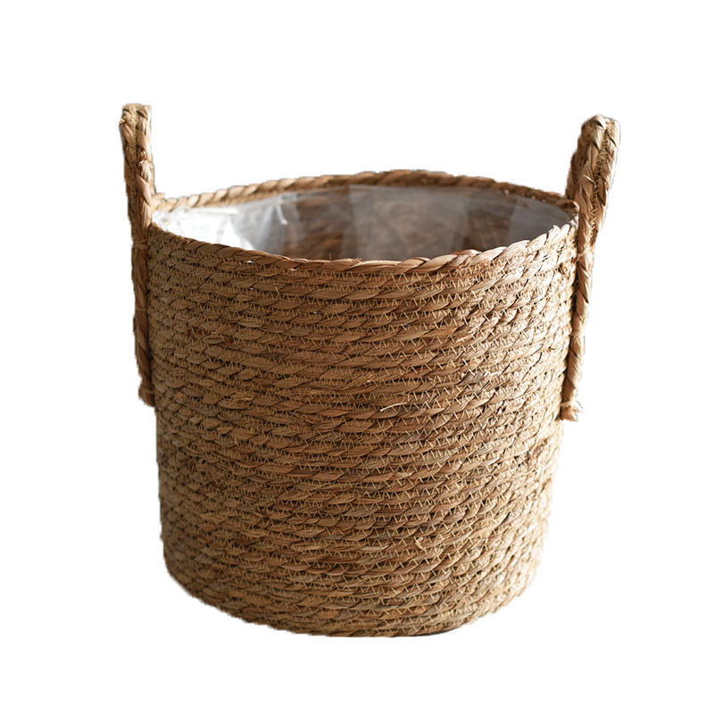 woven flower pots hand woven flower baskets vine woven green plant storage baskets household potted plant decorative trays