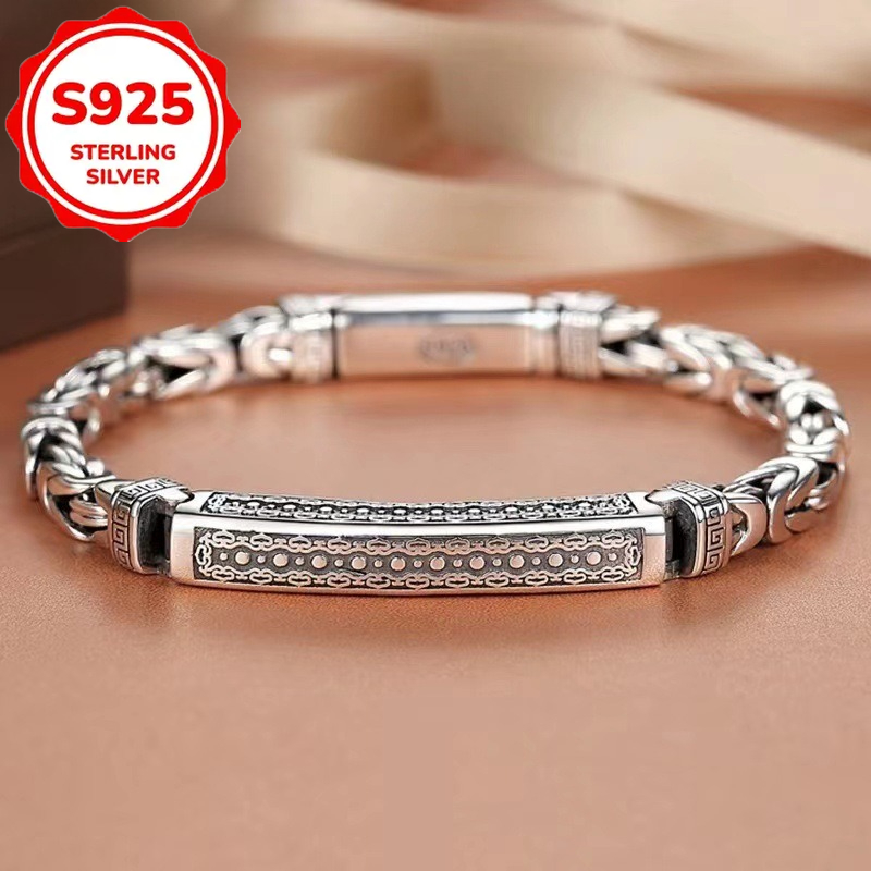TEMU A Vintage Bohemian Bracelet Made Of 925 Silver, Suitable For Men And Women, Featuring A Retractable Design. It Makes A Perfect Birthday Present