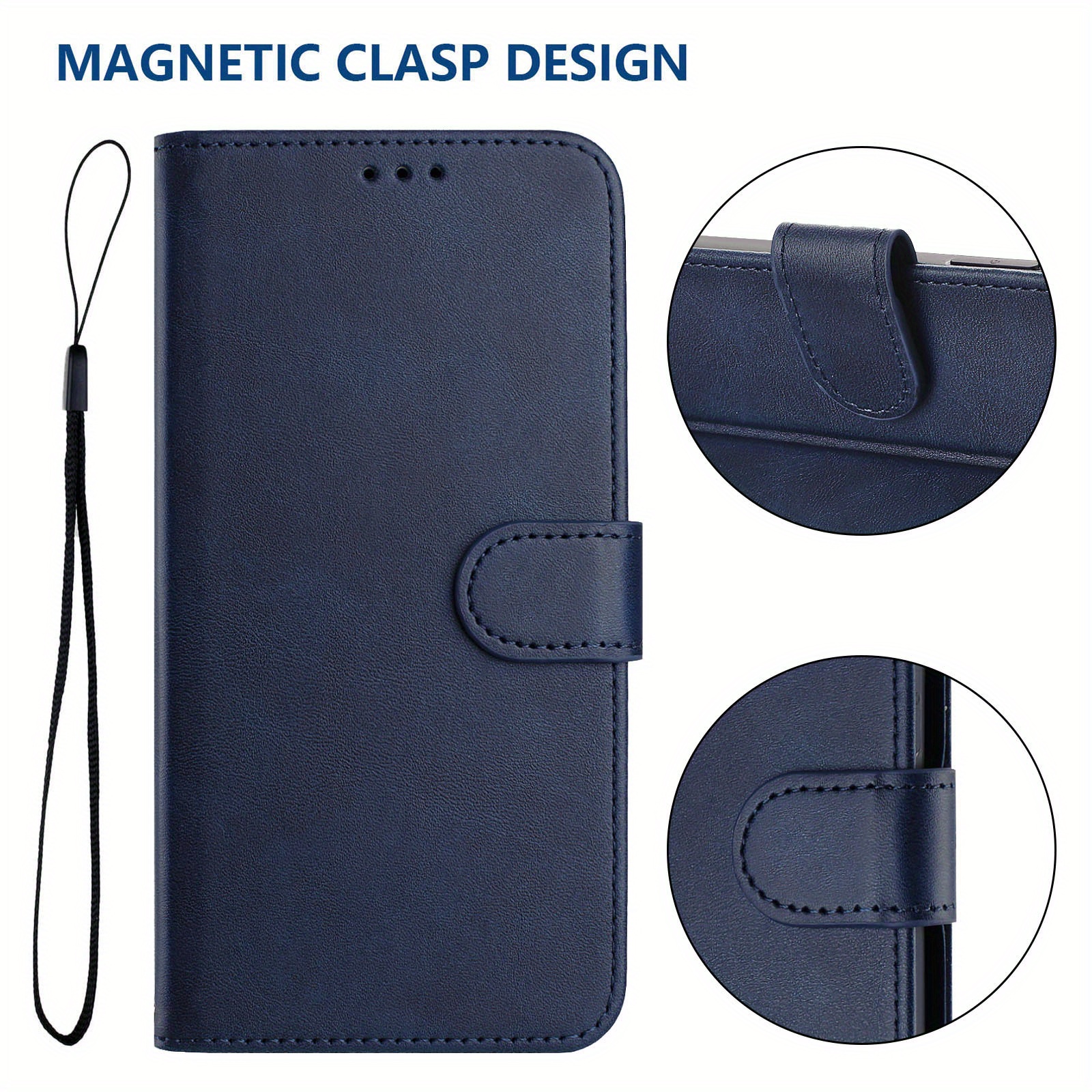 Etui za telefon - Ta klasičen morko etui za telefon v stilu denarnice, ki vključuje vrvico, je zasnovan za različne modele serije Redmi Note in