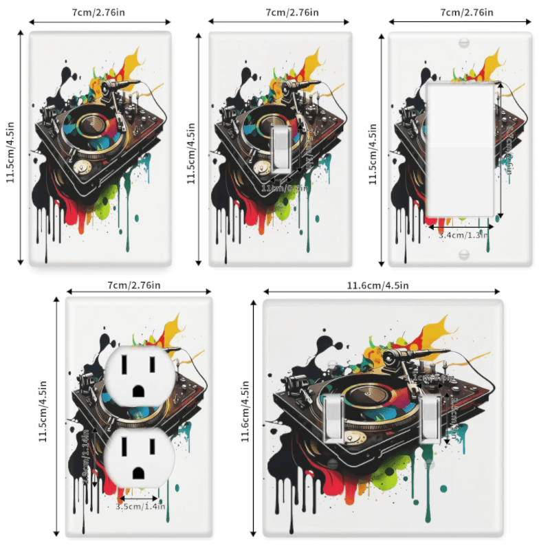 Music-Themed Decorative Switch Socket Cover Panel