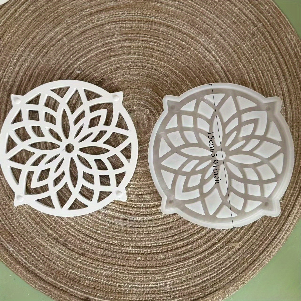 Image of Dreamcatcher Hollow Flower Ring Pendant Mold, Diy Clay Casting Plaster Craft Tool