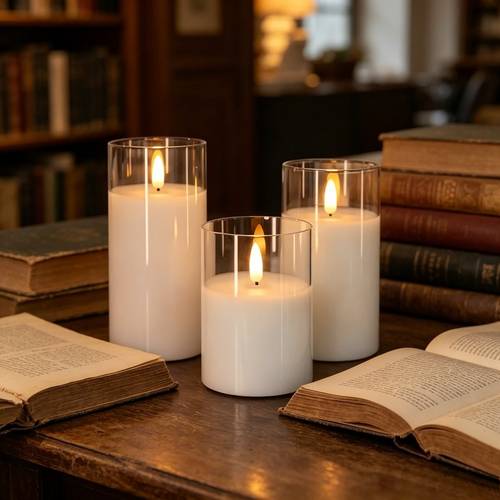 item picture 3pcs set of realistic led candle lights soft light safe suitable for wedding table holiday decoration proposal christmas thanksgiving home ambiance light tabletop display candelabra light