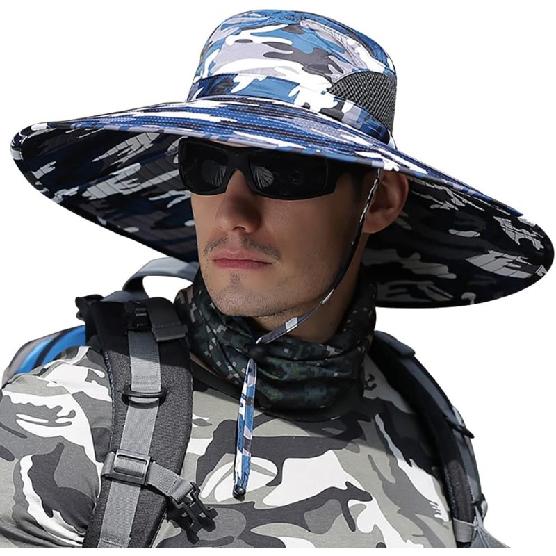 2 piezas sombrero de sol de ala súper ancha upf50+ protección uv   rápido plegable empaquetable sombrero de pesca sombrero de   exterior playa senderismo camping viaje unisex hombre mujer caqui beige sombreros de  