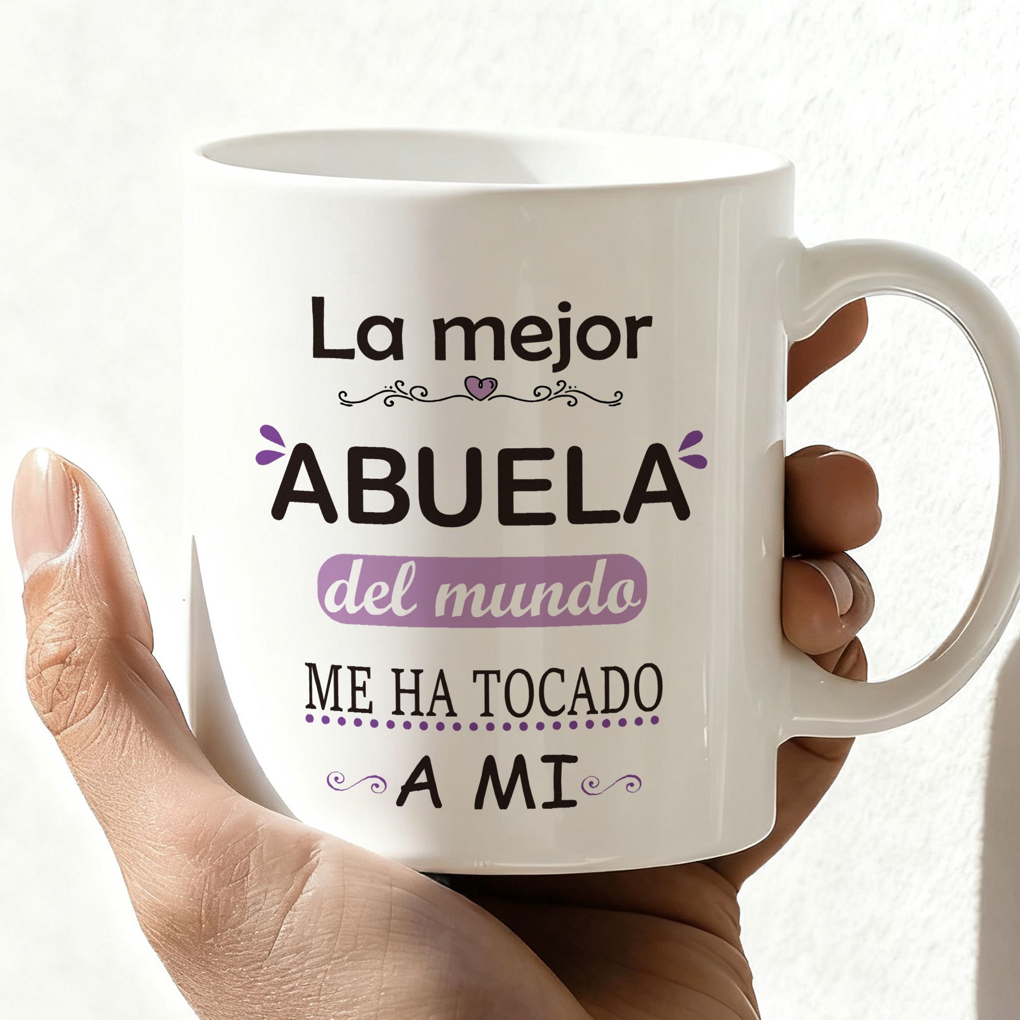 TEMU 1 taza de cerámica blanca de 11 oz con estampado con "La Mejor del Mundo" en español | regalo para , taza de café , regalo de para de la , ,