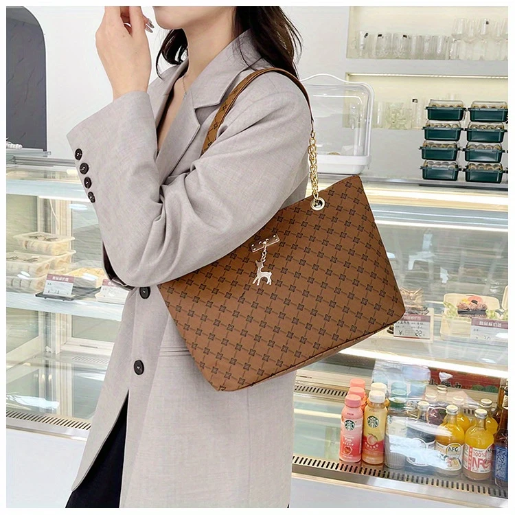 large capacity womens bag commuter retro stylish handbag shoulder bag niche tote bag details 12