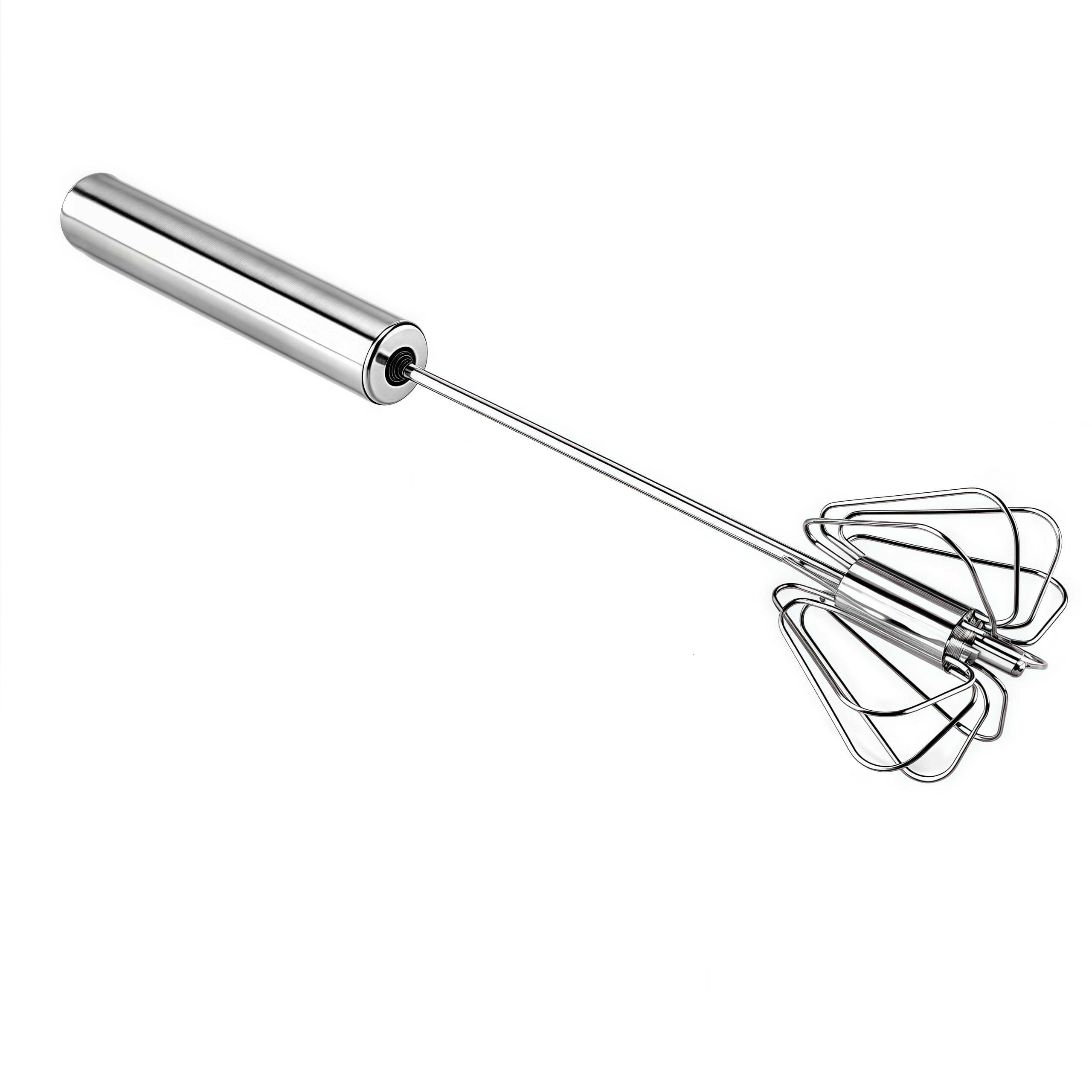 TEMU Semi-automatic Push Whisk, Premium Stainless Steel Egg Beater & Hand Mixer, Effortless Rotary Hand Push Blender For Whisking, Frothing & Baking