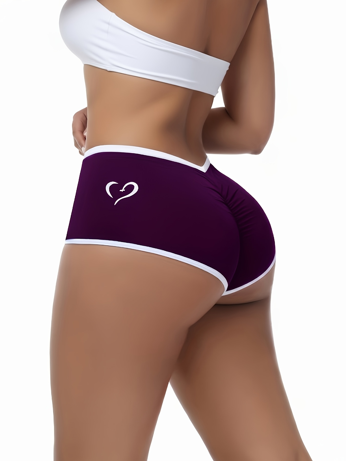 5pcs Women'S Seamless Hip-Lift Boyshorts | Colorful Letter Print High Waist Underwear, Breathable Stretch Comfort Panties, Soft- Briefs