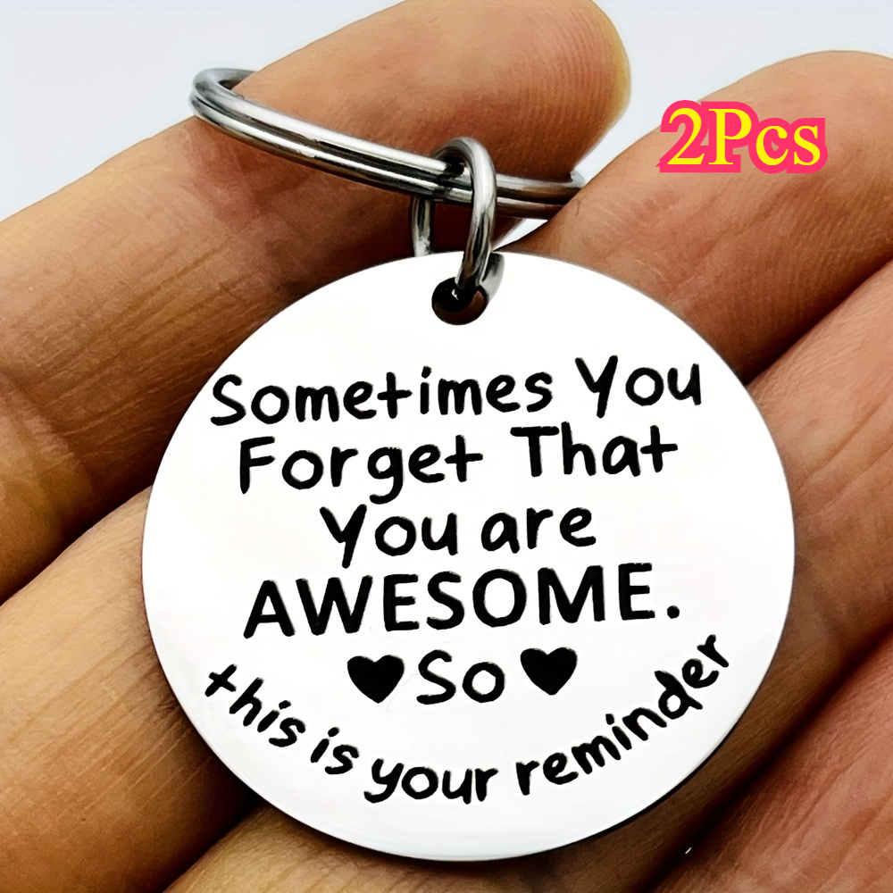 

2pcs Inspirational Steel Keychain Set, " " , Motivational For Men And Women, , ,