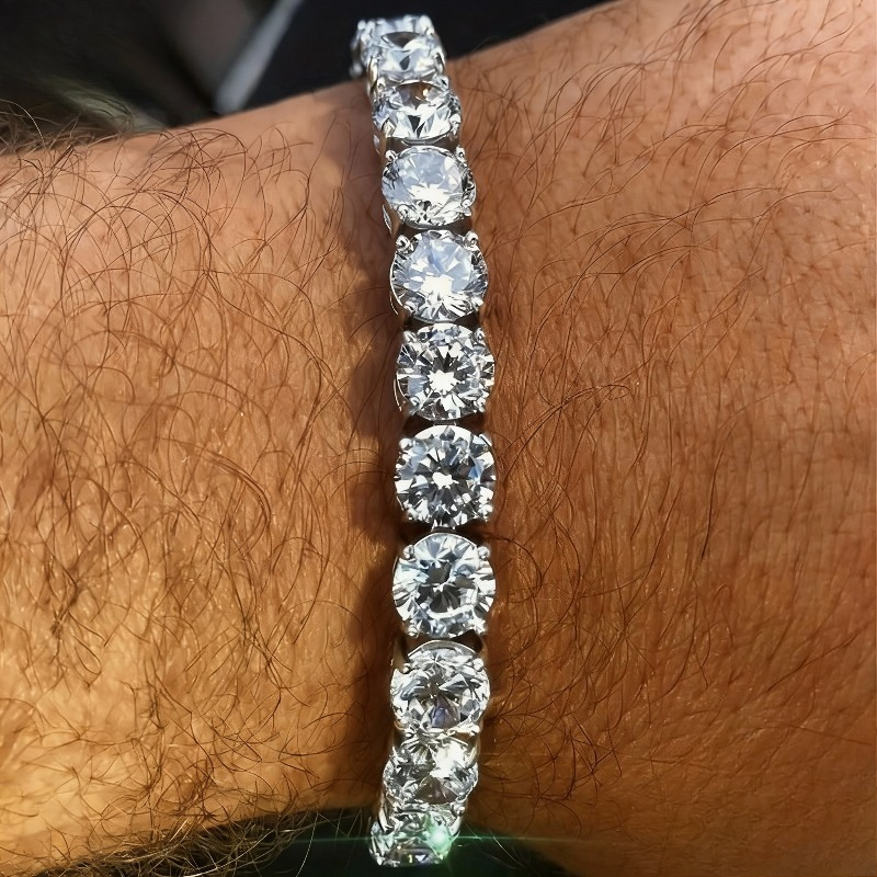 5A Zirconia Tennis Chain Bracelet, Unisex