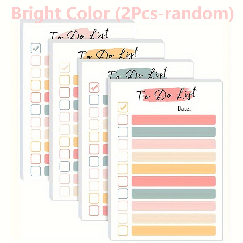 Image of 2pcs Random List Notepads, Daily Sticky Notes Memo Pad Portable Planner For Coworkers, Funny Office Gifts