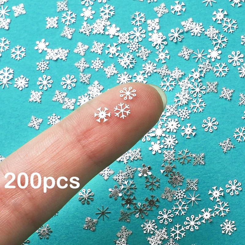 TEMU 200 pièces de mini ornements de de neige, adaptés pour Noël, peuvent utilisés pour de petites décorations, parfaits pour les décorations de