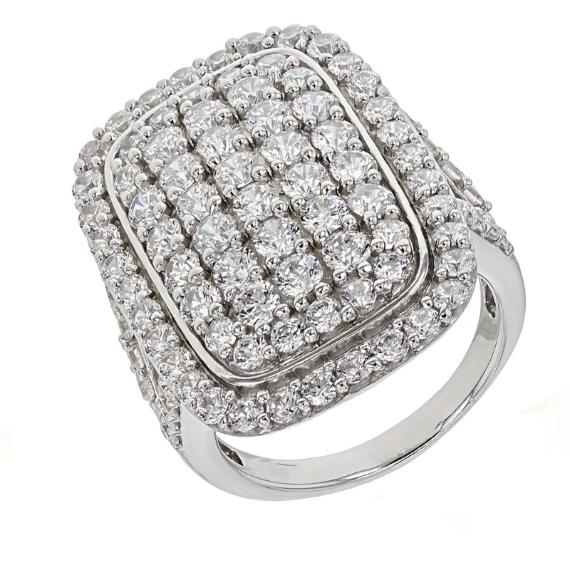 Luxury Cluster Iced Out Blingbling Zirconia Oversized Ring