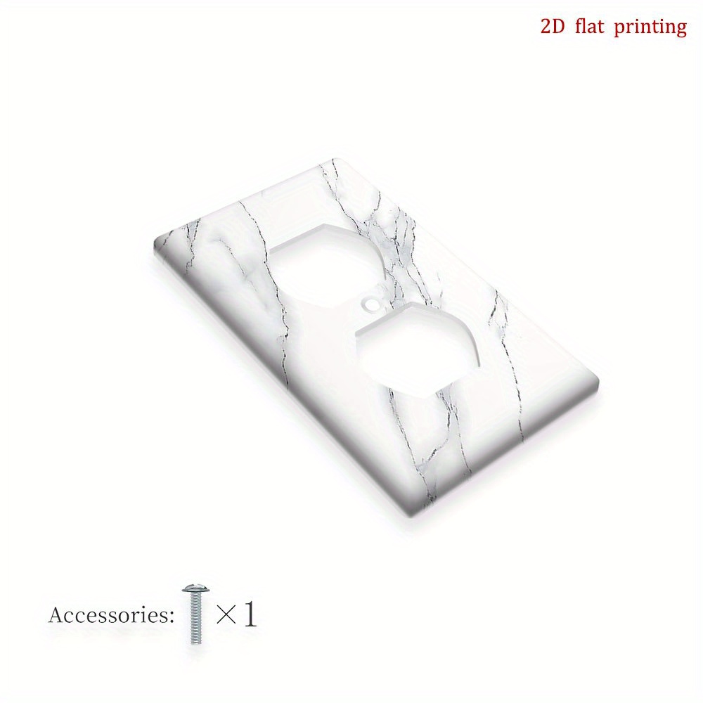 TEMU 1pc Texture Power Socket Cover - Modern 2d Flat Printing, No Wiring Needed, -on Installation For Kitchen, Bedroom & Home Decor, 2d Flat