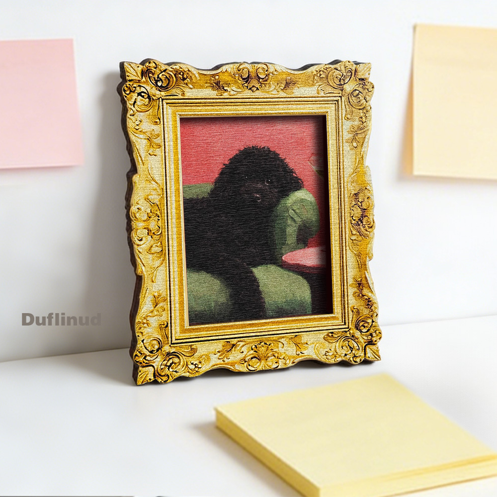TEMU 1pc Duflinud Adorable Black Poodle Magnet Suitable, Wood Fridge Magnets With Back Base, Mini Poodle Decor For Refrigerator Door, Artificial Wood