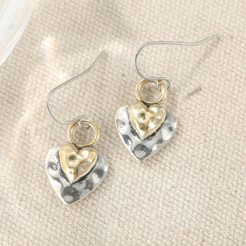 Retro Heart-Shaped Pendant Earrings for Women